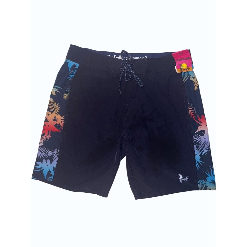 NWT The Endless Summer Board Shorts 34 Blue Tropical Print 19” Swim Trunks